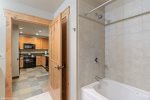 Shower tub combo in the master suite